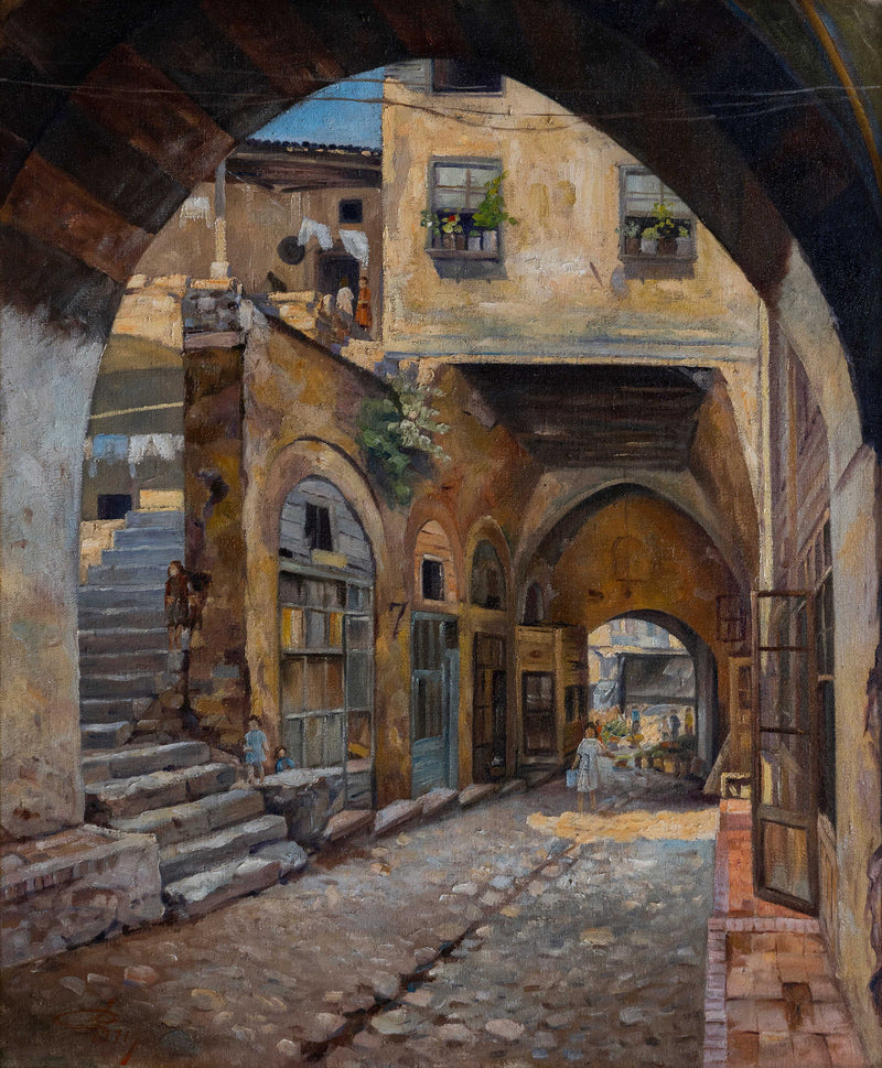 Streets of Old Ankara by Sevket Dag — Oil Painting Reproduction
