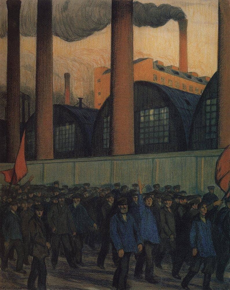 Strike by Boris Kustodiev — Oil Painting Reproduction