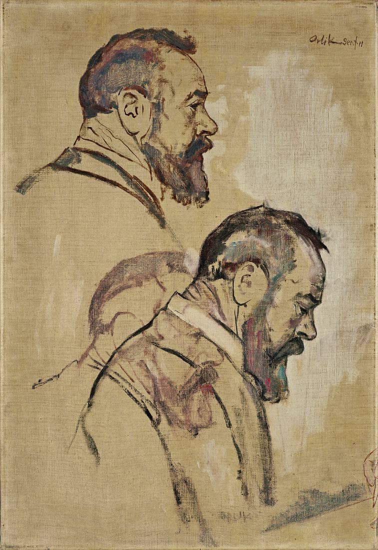 Studies of self-portrait by Ferdinand Hodler — Oil Painting Reproduction