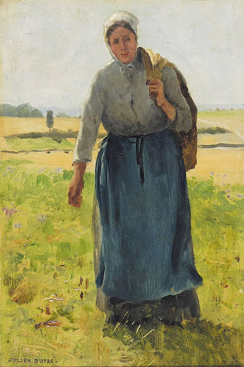 Study: A Peasant Woman by Julien Dupré — Oil Painting Reproduction