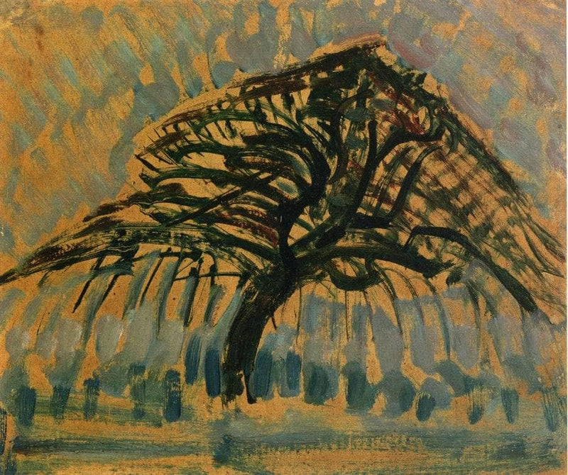 Study for Blue Apple Tree Series by Piet Mondrian — Oil Painting Reproduction