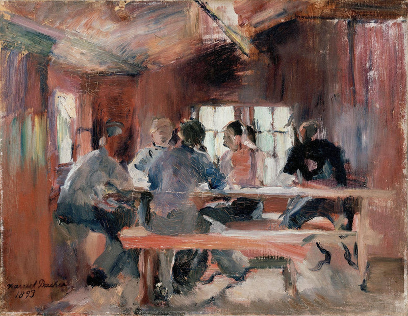 Study for Card Players by Harriet Backer — Oil Painting Reproduction
