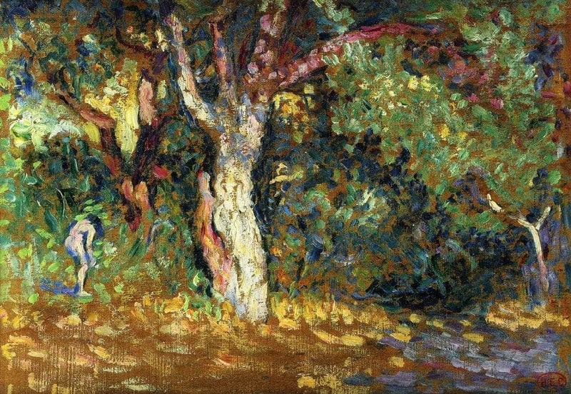 Study for 'In the Woods with Female Nude by Henri-Edmond Cross — Oil Painting Reproduction