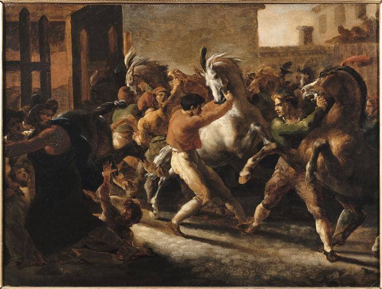 Study for the Race of the Barbarian Horses by Théodore Géricault — Oil Painting Reproduction