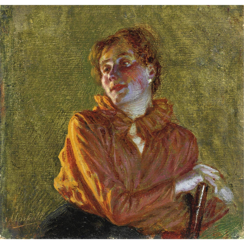 Study of a female figure by Angelo Morbelli — Oil Painting Reproduction