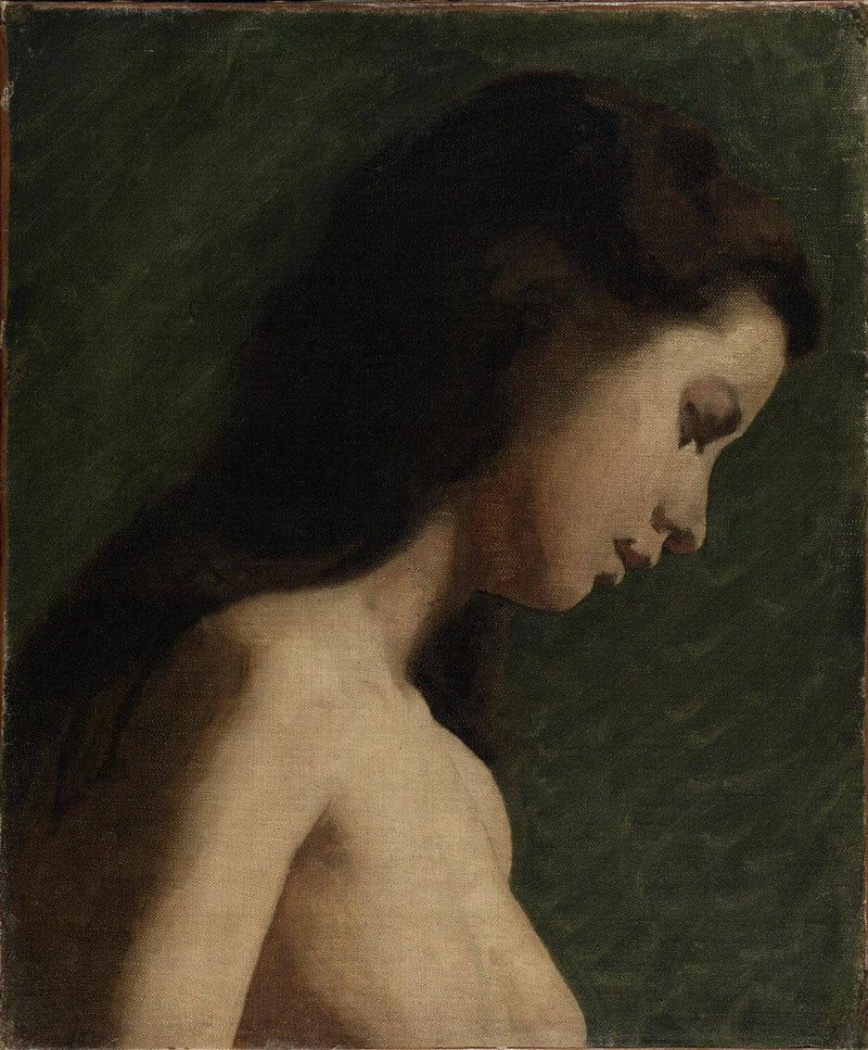 Study of a Girl's Head by Thomas Eakins — Oil Painting Reproduction