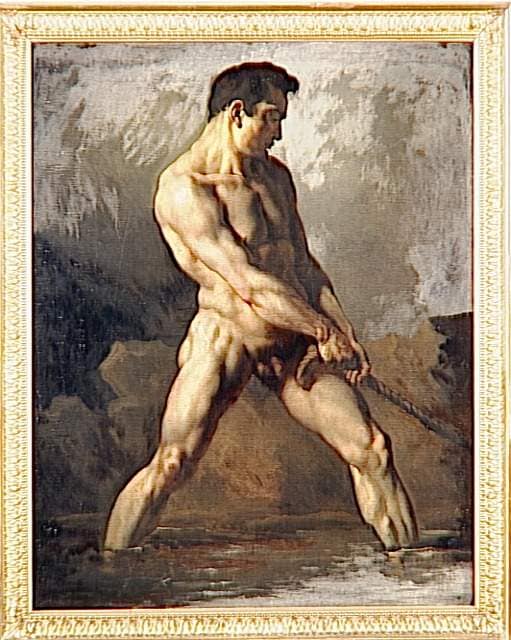 Study of a Male Nude by Théodore Géricault — Oil Painting Reproduction