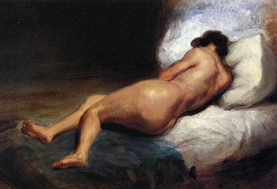 Study of a Reclining Nude in hallway