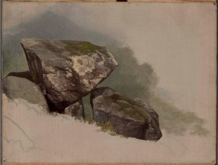 Study of a Rock by Asher Brown Durand — Oil Painting Reproduction