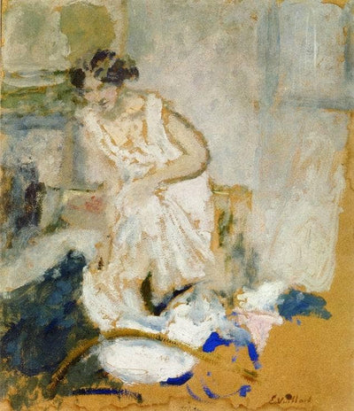 Study of a Woman in a Petticoat in hallway