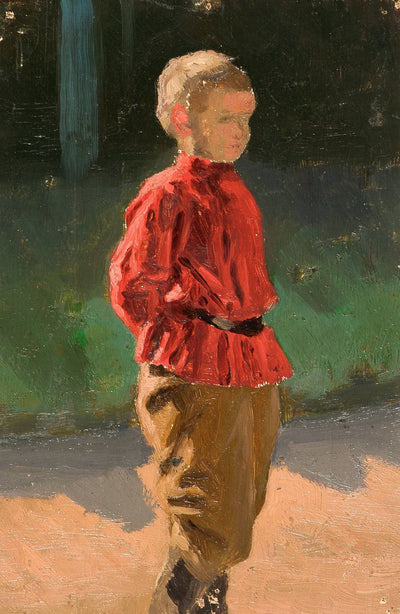 Study of boy in entryway