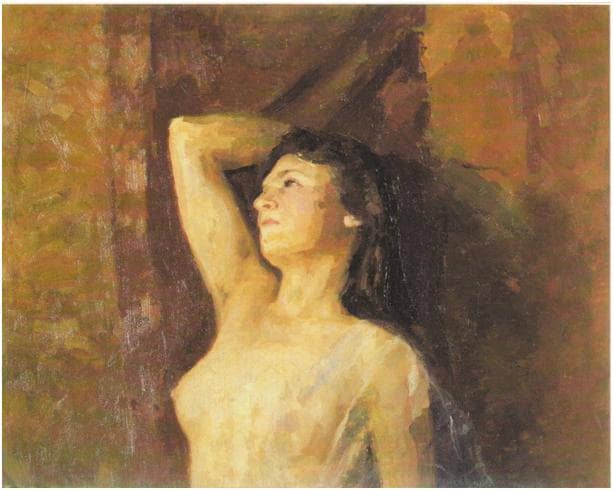 Study of female nude by Nicholas Roerich — Oil Painting Reproduction
