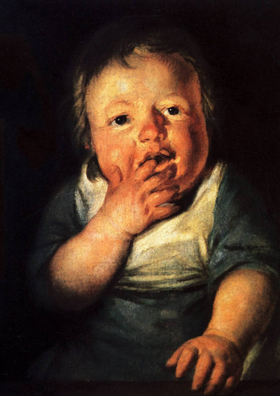 Study of little child in entryway