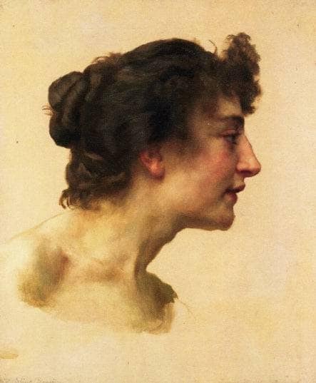 Study of the Head of Elize by William-Adolphe Bouguereau — Oil Painting Reproduction