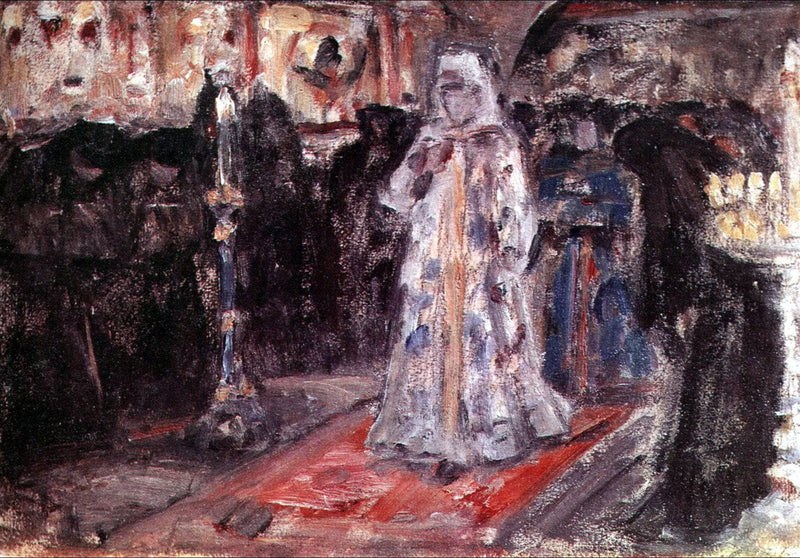 Study to "Tsarevna's visit of nunnery" by Vasily Surikov — Oil Painting Reproduction