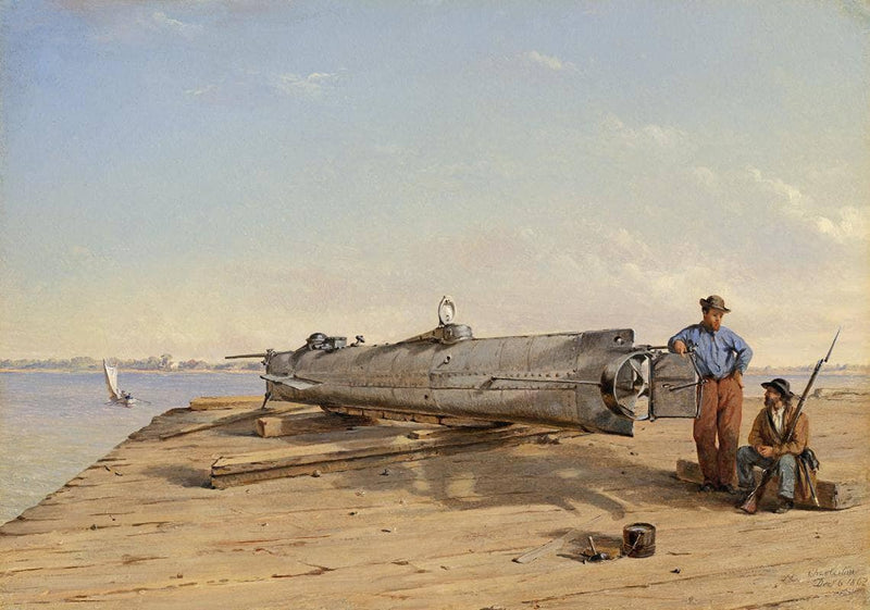 Submarine Torpedo Boat H.L. Hunley, Dec. 6, 1863 by Conrad Wise Chapman — Oil Painting Reproduction