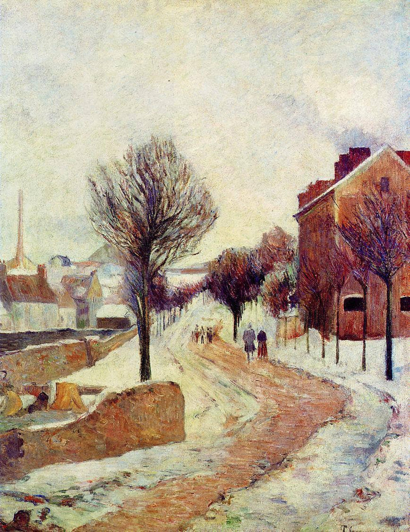 Suburb under snow by Paul Gauguin — Oil Painting Reproduction