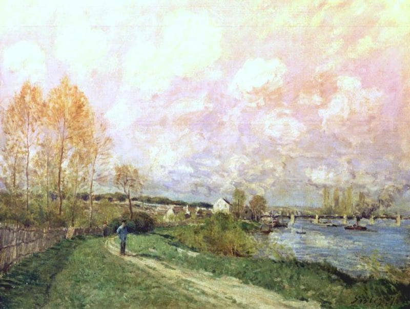 Summer at Bougival by Alfred Sisley — Oil Painting Reproduction