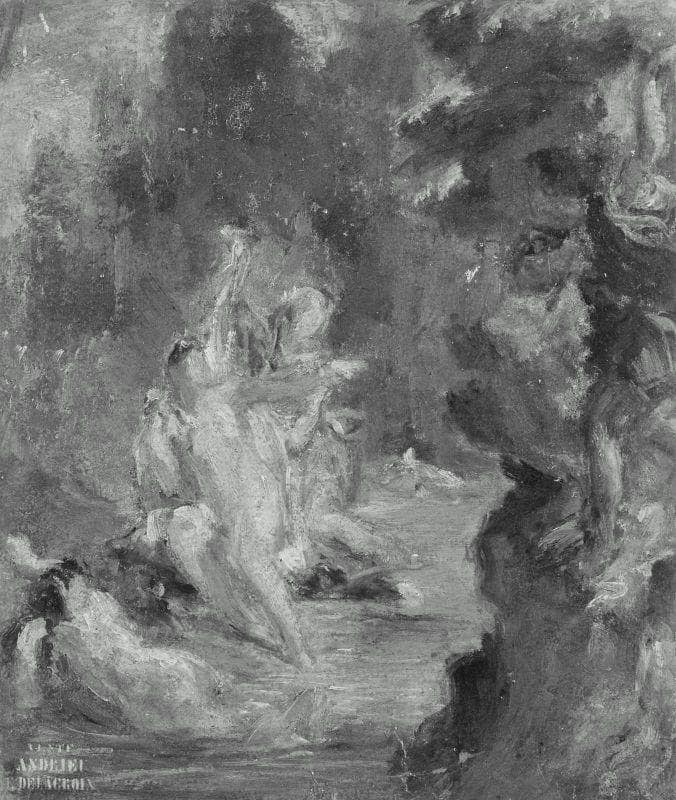 Summer: Diana Surprised at her Bath by Actaeon by Eugene Delacroix — Oil Painting Reproduction