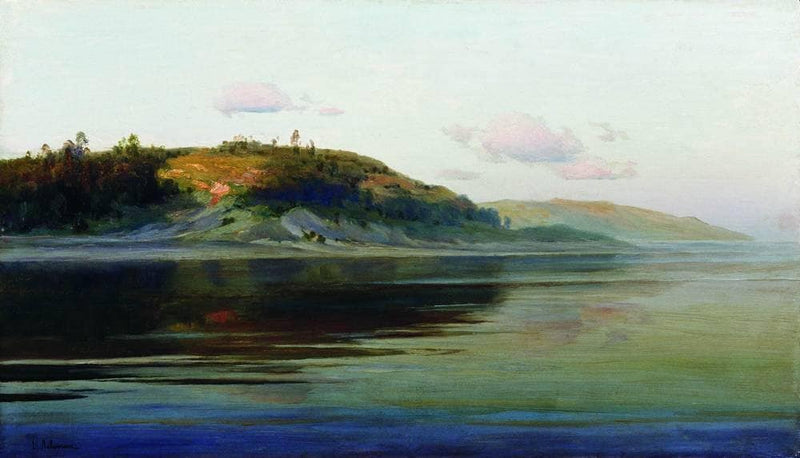Summer evening. River. by Isaac Levitan — Oil Painting Reproduction