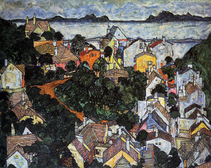 Summer Landscape, Krumau by Egon Schiele — Oil Painting Reproduction