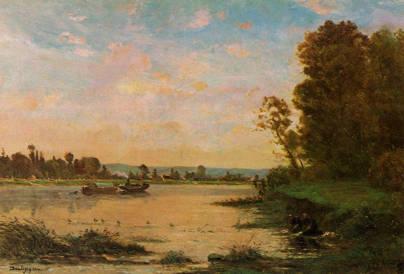Summer Morning on the Oise by Charles-Francois Daubigny — Oil Painting Reproduction