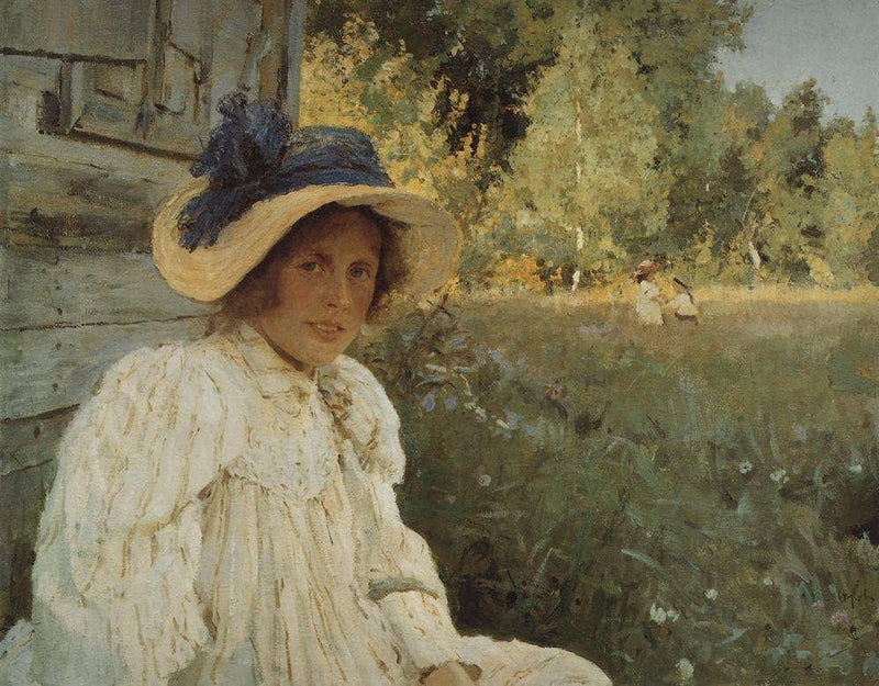 Summertime. Portrait of Olga Serova by Valentin Serov — Oil Painting Reproduction