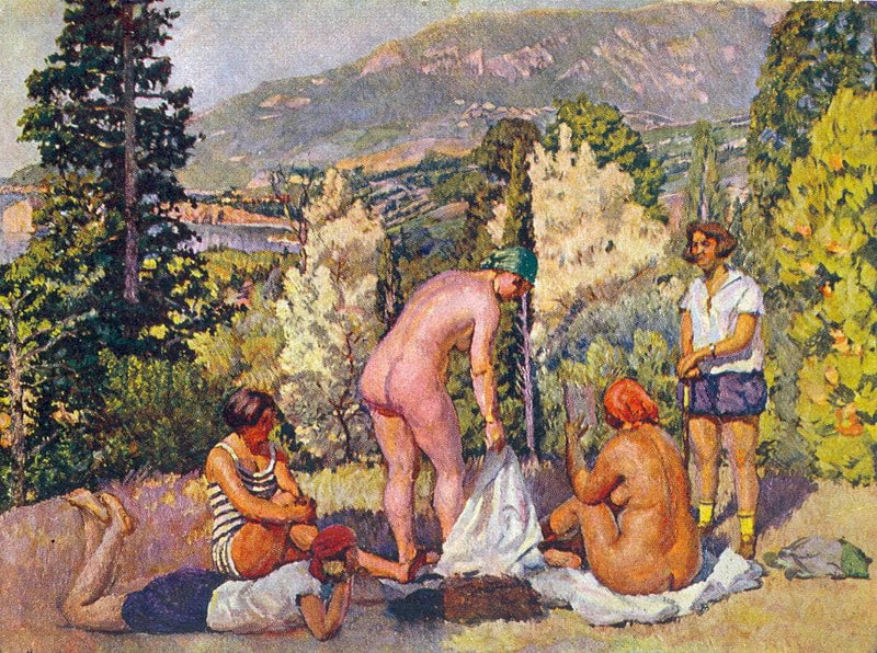 Sunbathing in the Crimea by Ilya Mashkov — Oil Painting Reproduction