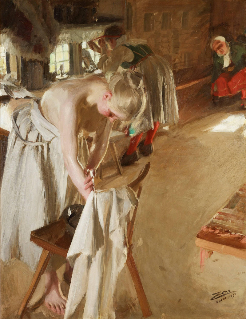 Sunday morning by Anders Zorn — Oil Painting Reproduction