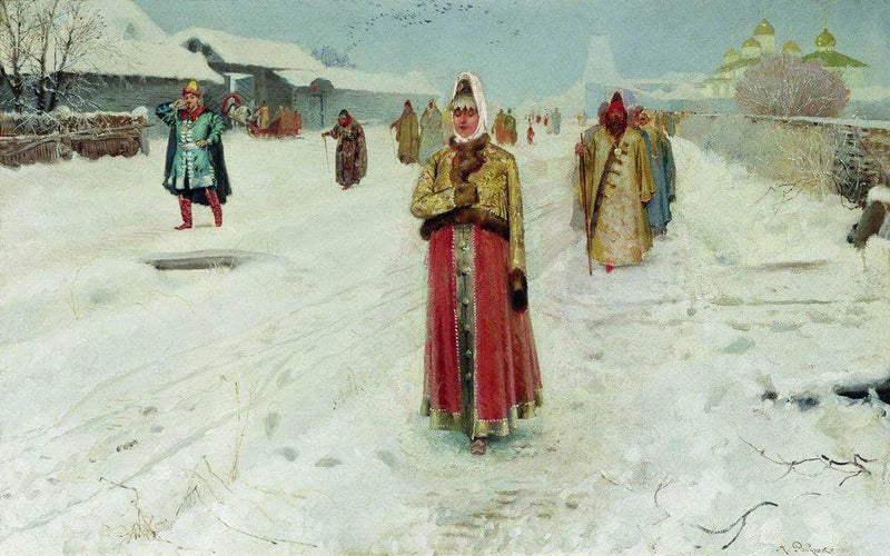 Sunday by Andrei Ryabushkin — Oil Painting Reproduction