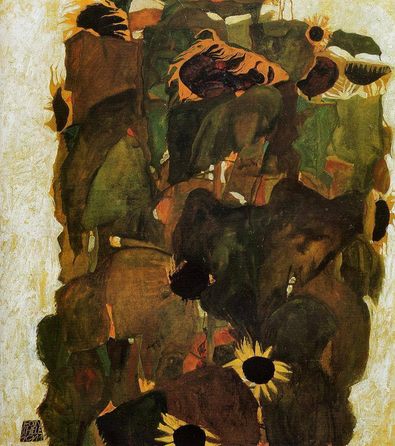Sunflowers by Egon Schiele — Oil Painting Reproduction
