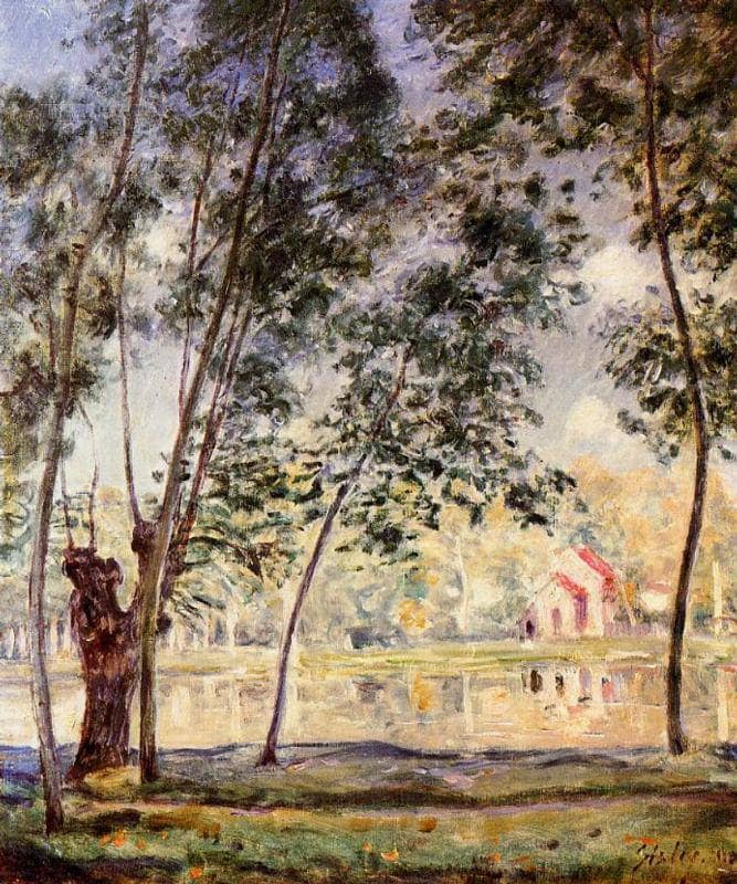 Sunny Afternoon Willows by the Loing by Alfred Sisley — Oil Painting Reproduction