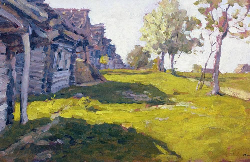 Sunny Day. A Village by Isaac Levitan — Oil Painting Reproduction