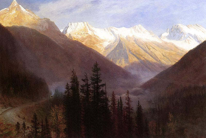 Sunrise at Glacier Station by Albert Bierstadt — Oil Painting Reproduction