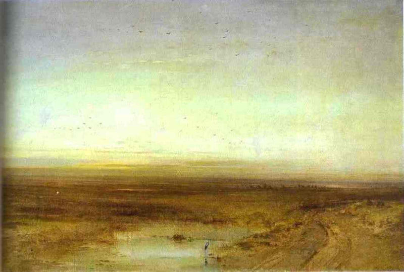Sunset by Aleksey Savrasov — Oil Painting Reproduction