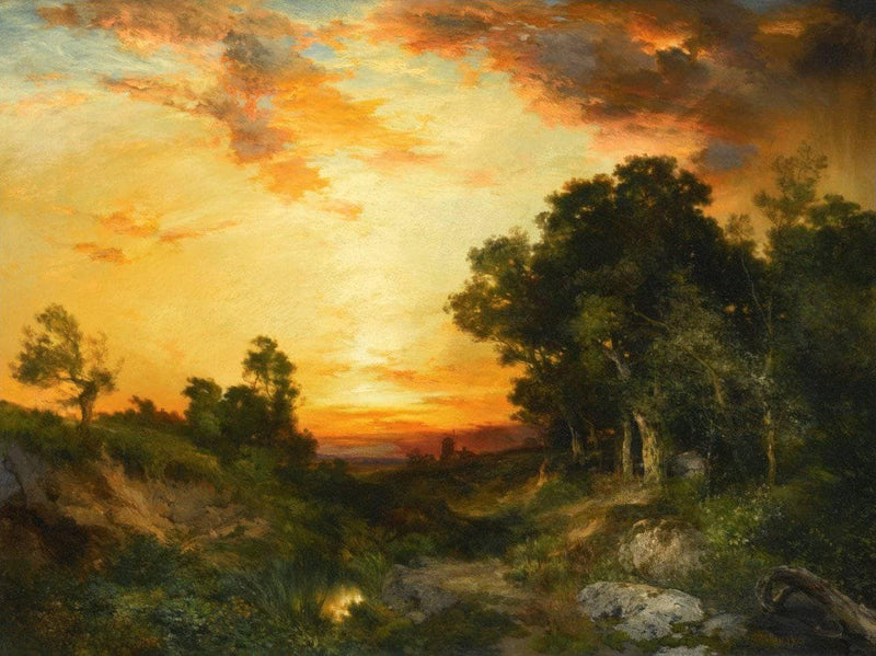 Sunset, Amagansett by Thomas Moran — Oil Painting Reproduction
