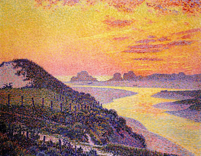 Sunset at Ambletsuse by Theo van Rysselberghe — Oil Painting Reproduction