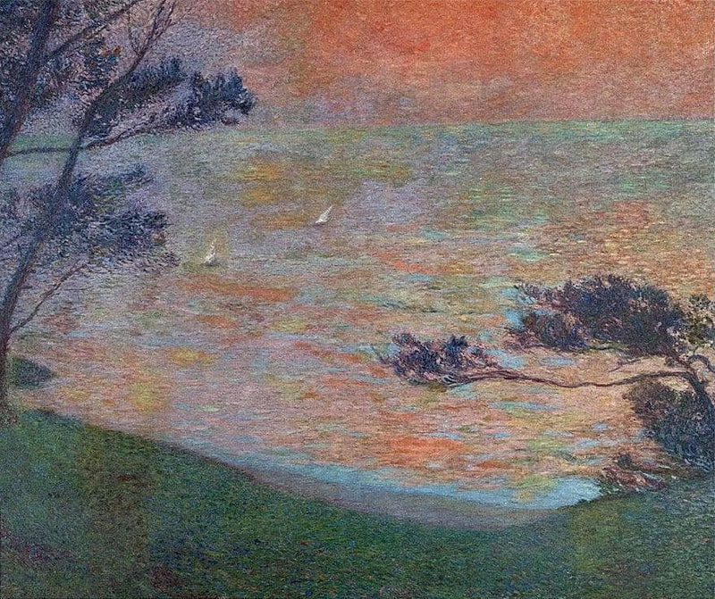Sunset at Sea by Henri Martin — Oil Painting Reproduction