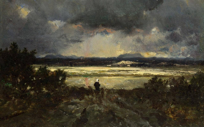 Sunset in the Auvergne by Theodore Rousseau — Oil Painting Reproduction