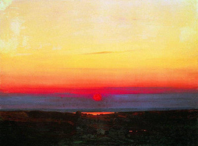 Sunset in the steppes by the sea in entryway