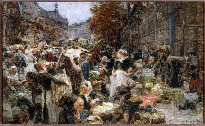 Supplying Les Halles, sketch for the Hôtel de Ville in Paris by Léon Augustin Lhermitte — Oil Painting Reproduction