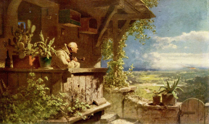 Suspicious smoke by Carl Spitzweg — Oil Painting Reproduction