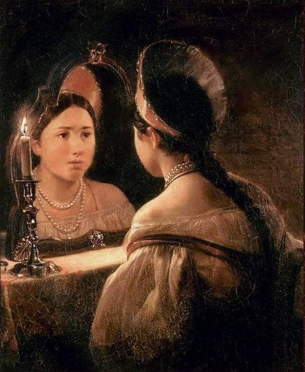 Svetlana Guessing on Her Future by Karl Bryullov — Oil Painting Reproduction