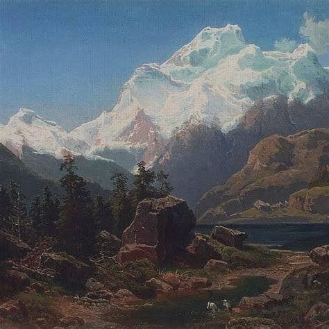 Swiss Landscape by Aleksey Savrasov — Oil Painting Reproduction