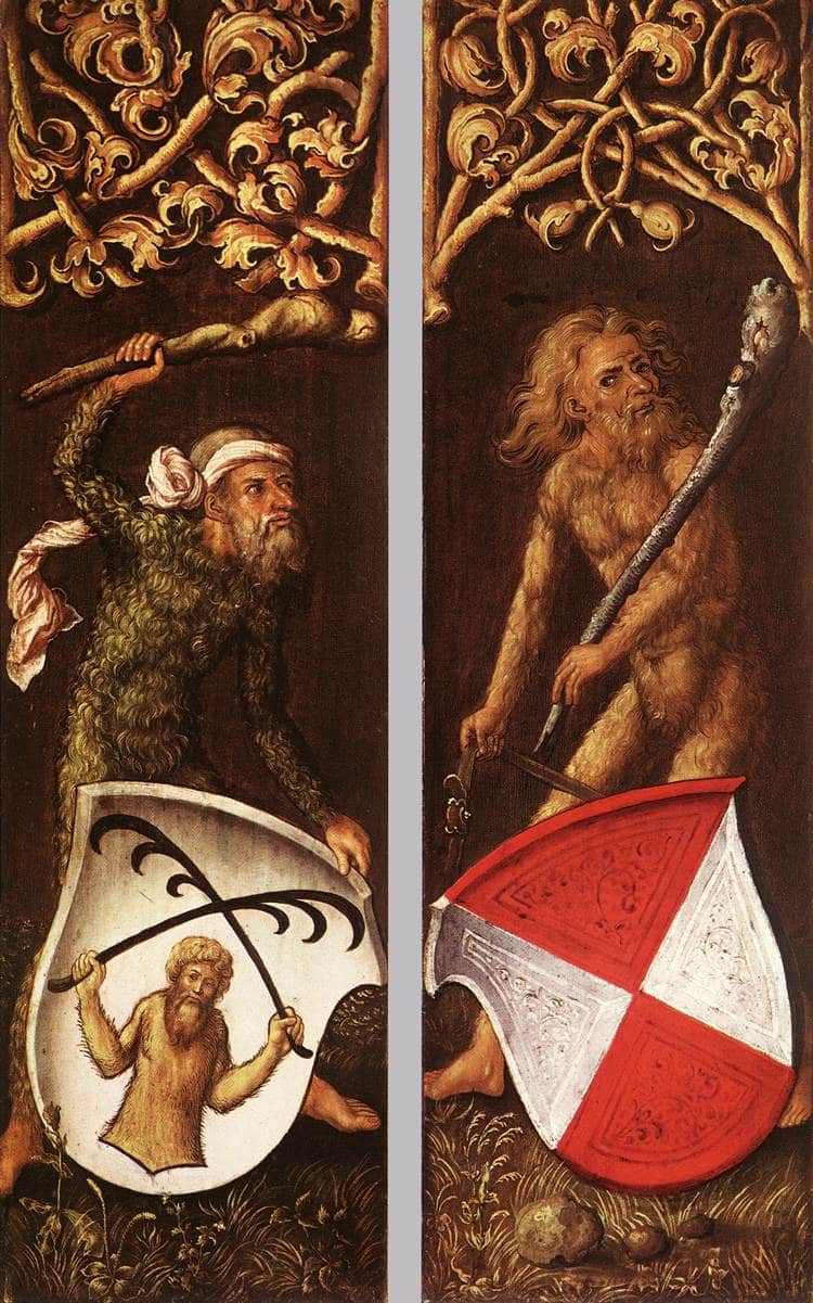 Sylvan Men with Heraldic Shields by Albrecht Durer — Oil Painting Reproduction