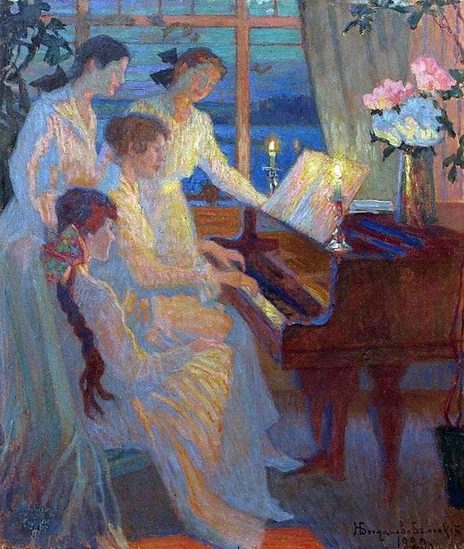 Symphony by Nikolay Bogdanov-Belsky — Oil Painting Reproduction