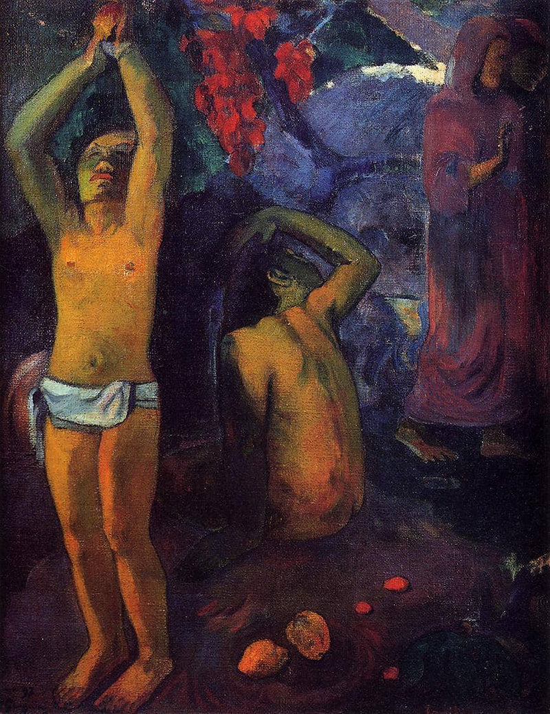 Tahitian Man with His Arms Raised by Paul Gauguin — Oil Painting Reproduction