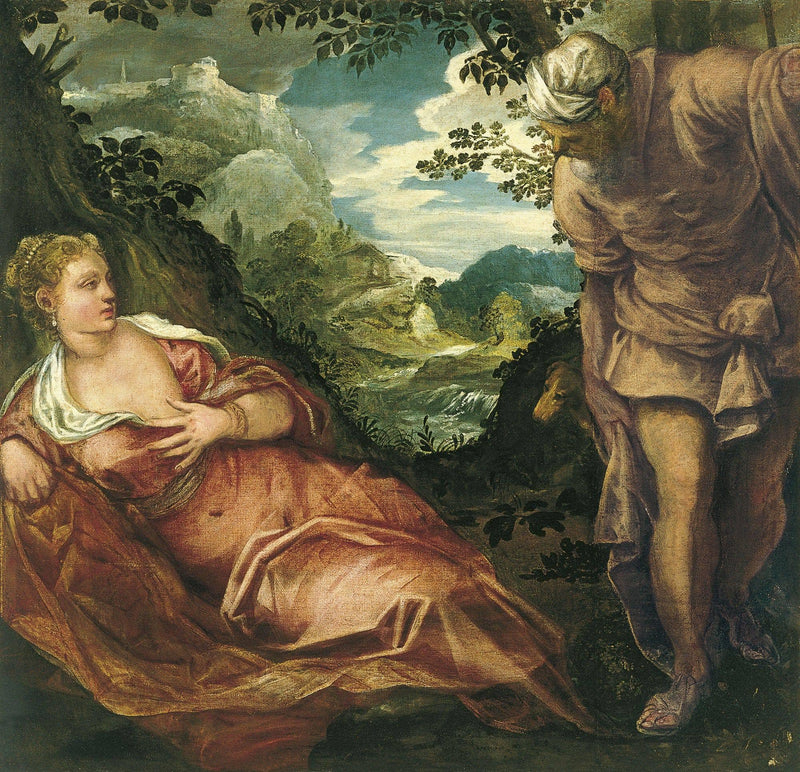 Tamar and Judah by Tintoretto — Oil Painting Reproduction