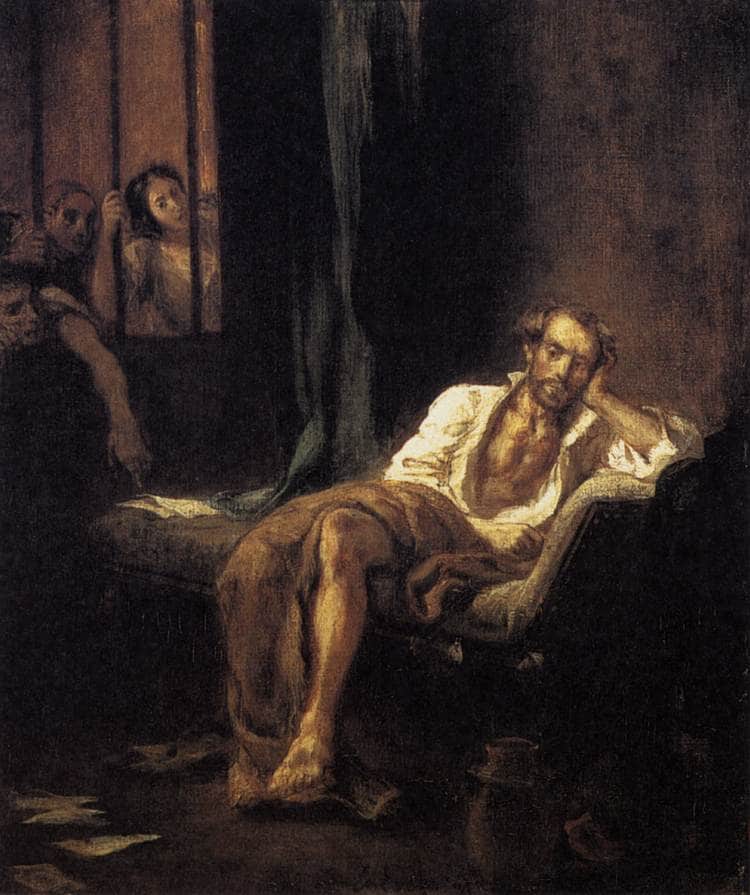 Tasso in the Madhouse by Eugene Delacroix — Oil Painting Reproduction
