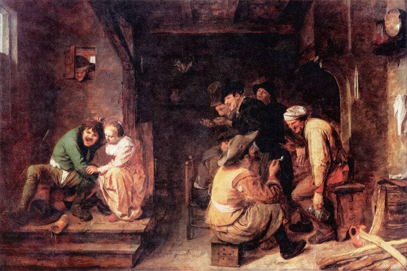 Tavern Scene by Adriaen Brouwer — Oil Painting Reproduction